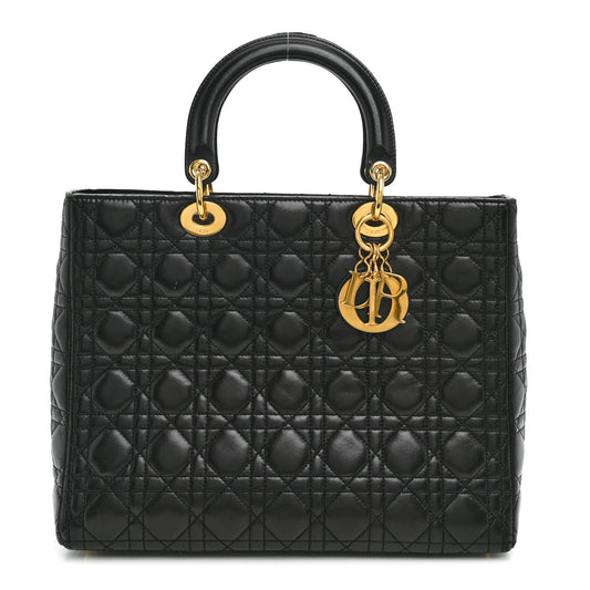 Lambskin Cannage Large Lady Dior Black Black