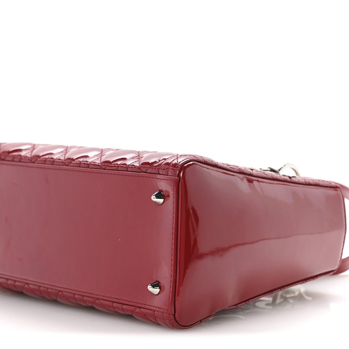 Patent Cannage Medium Lady Dior Red