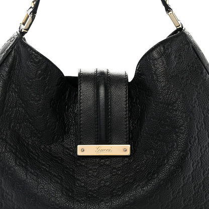 Guccissima Large New Ladies Web Hobo Black