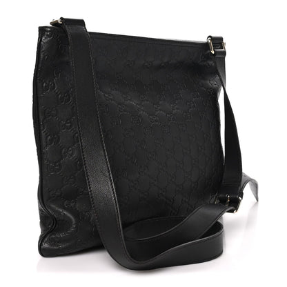 Guccissima Medium Flat Messenger Bag Black
