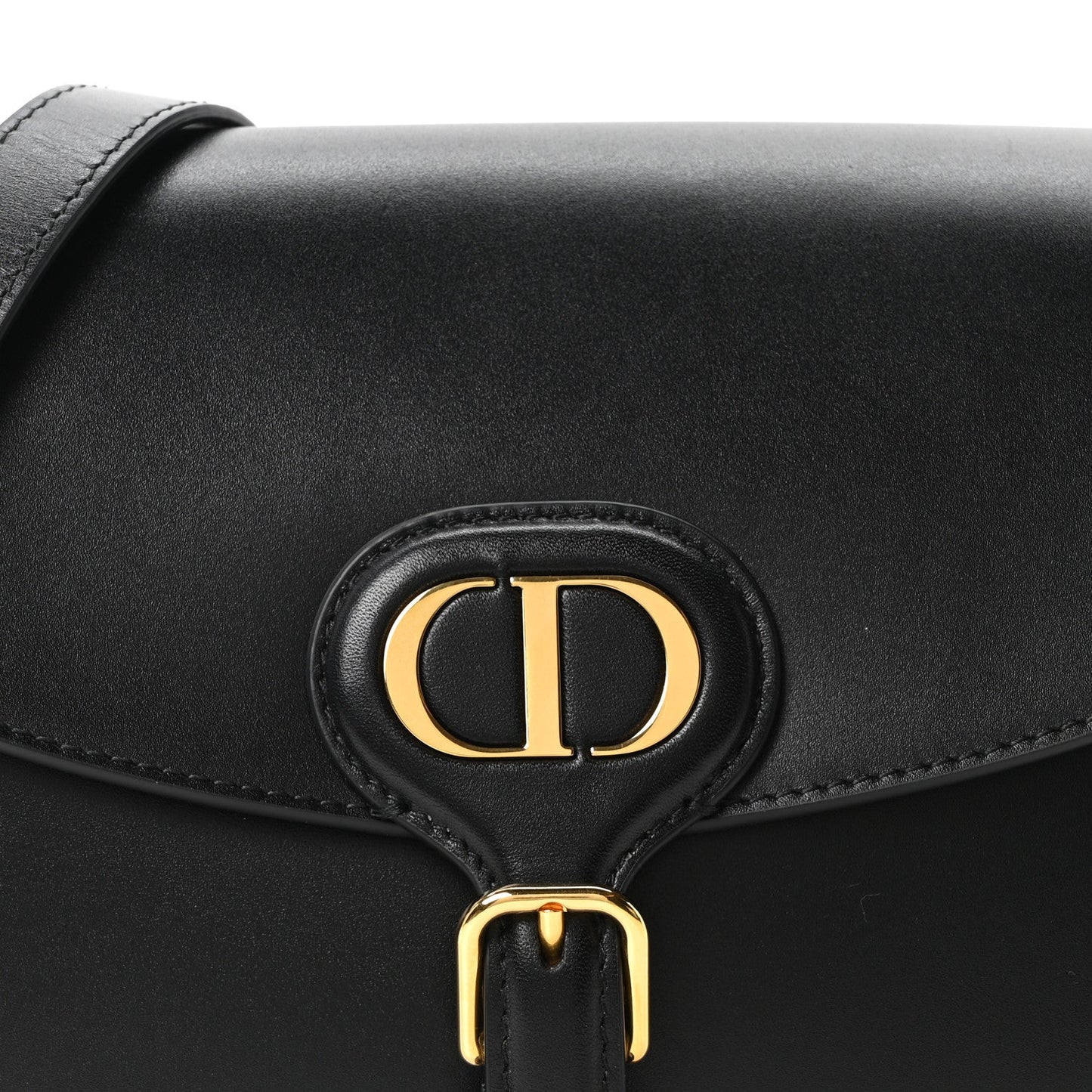 Box Calfskin Medium Bobby Flap Black