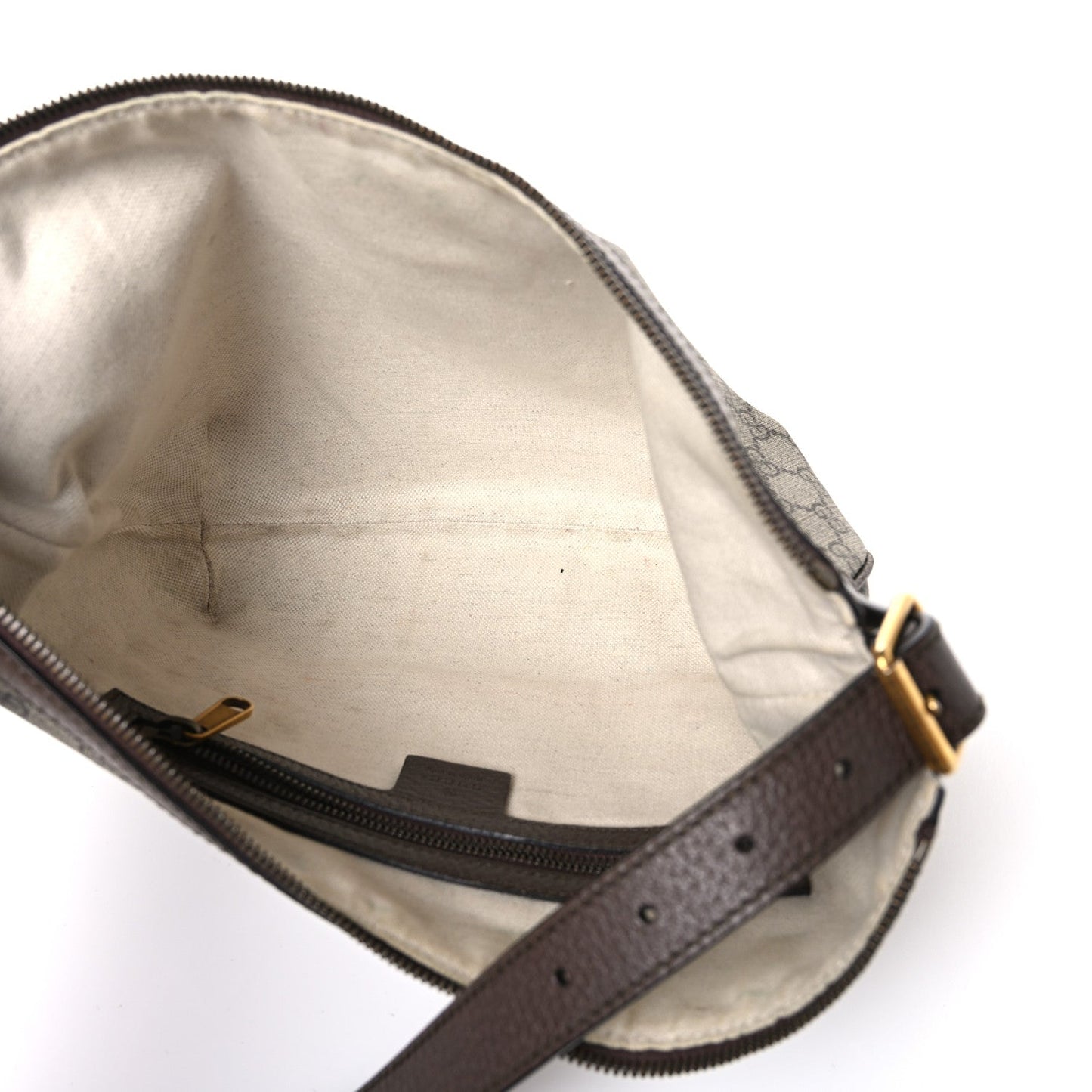 GG Supreme Monogram Web Small Ophidia Half Moon Hobo Brown