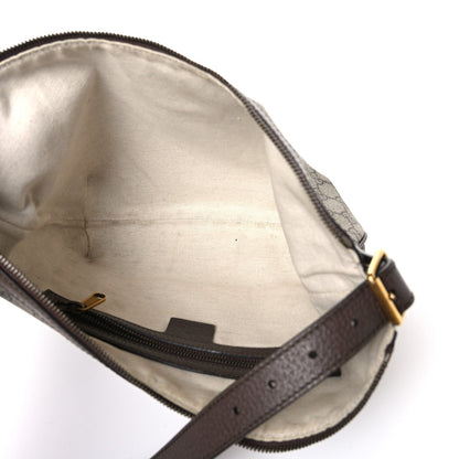 GG Supreme Monogram Web Small Ophidia Half Moon Hobo Brown