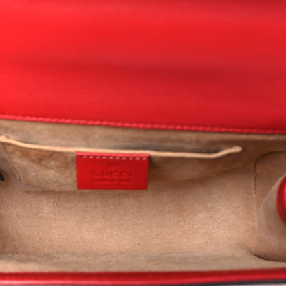 Calfskin Studded Small Padlock Shoulder Bag Hibiscus Red