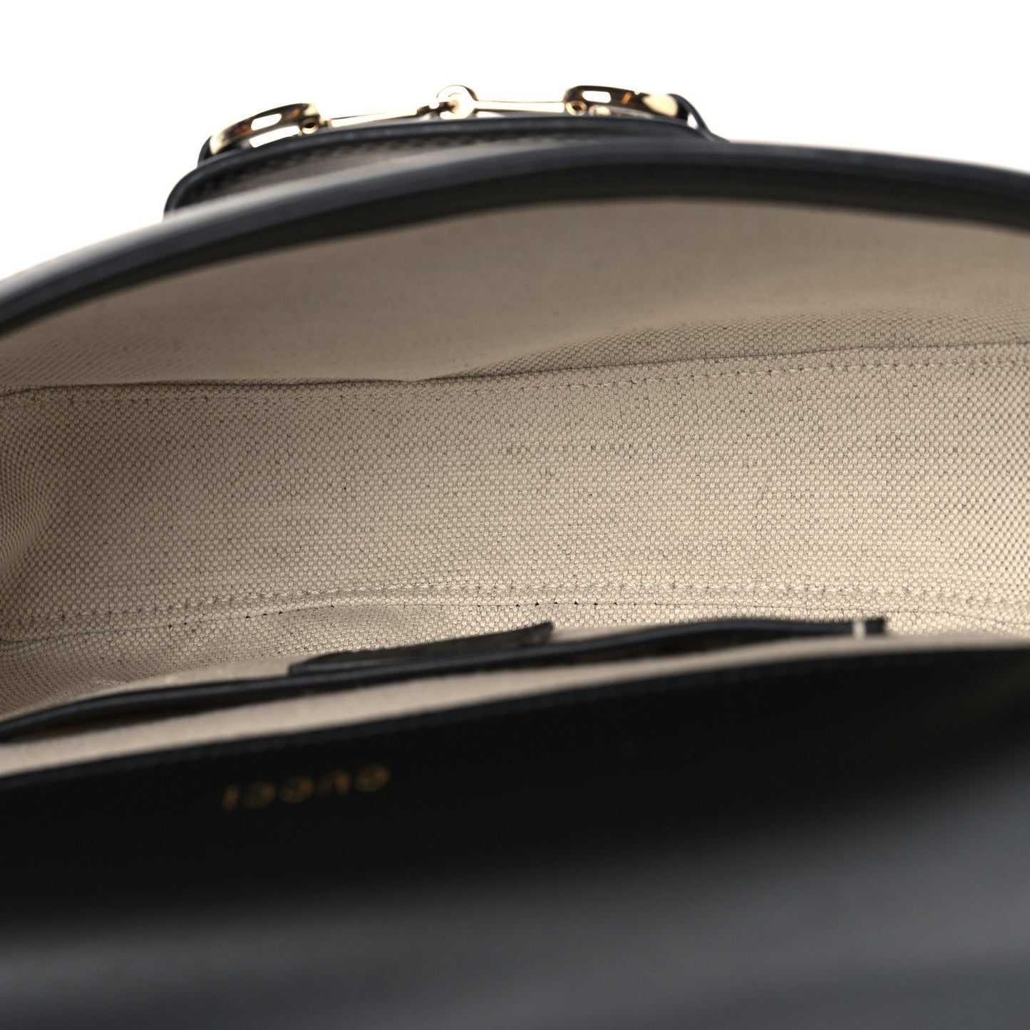 GG Supreme Monogram Horsebit 1955 Soft Small Shoulder Bag Beige Black
