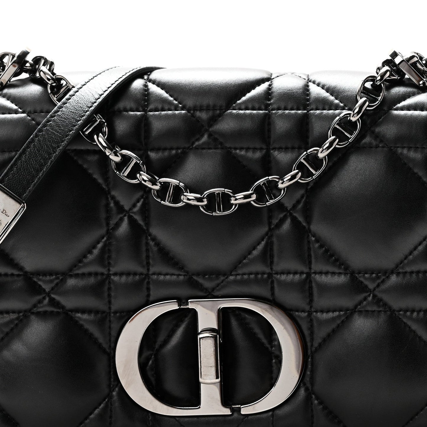 Calfskin Macrocannage Large Caro Bag Black