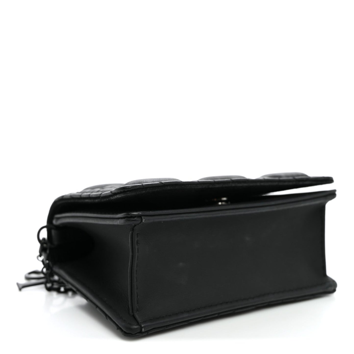 Ultra Matte Calfskin Cannage Nano Lady Dior Pouch Black