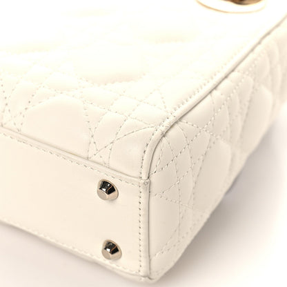 Lambskin Cannage Mini Lady Dior White