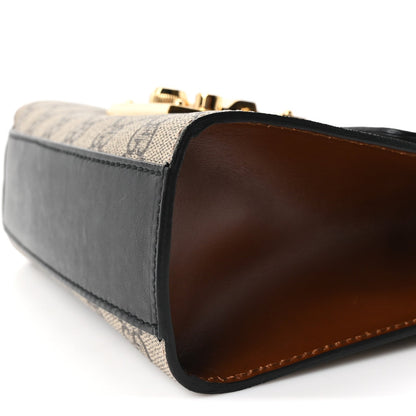 GG Supreme Monogram Calfskin Small Padlock Shoulder Bag Beige Black Cuir