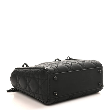 Ultra Matte Calfskin Cannage Mini Lady Dior Black