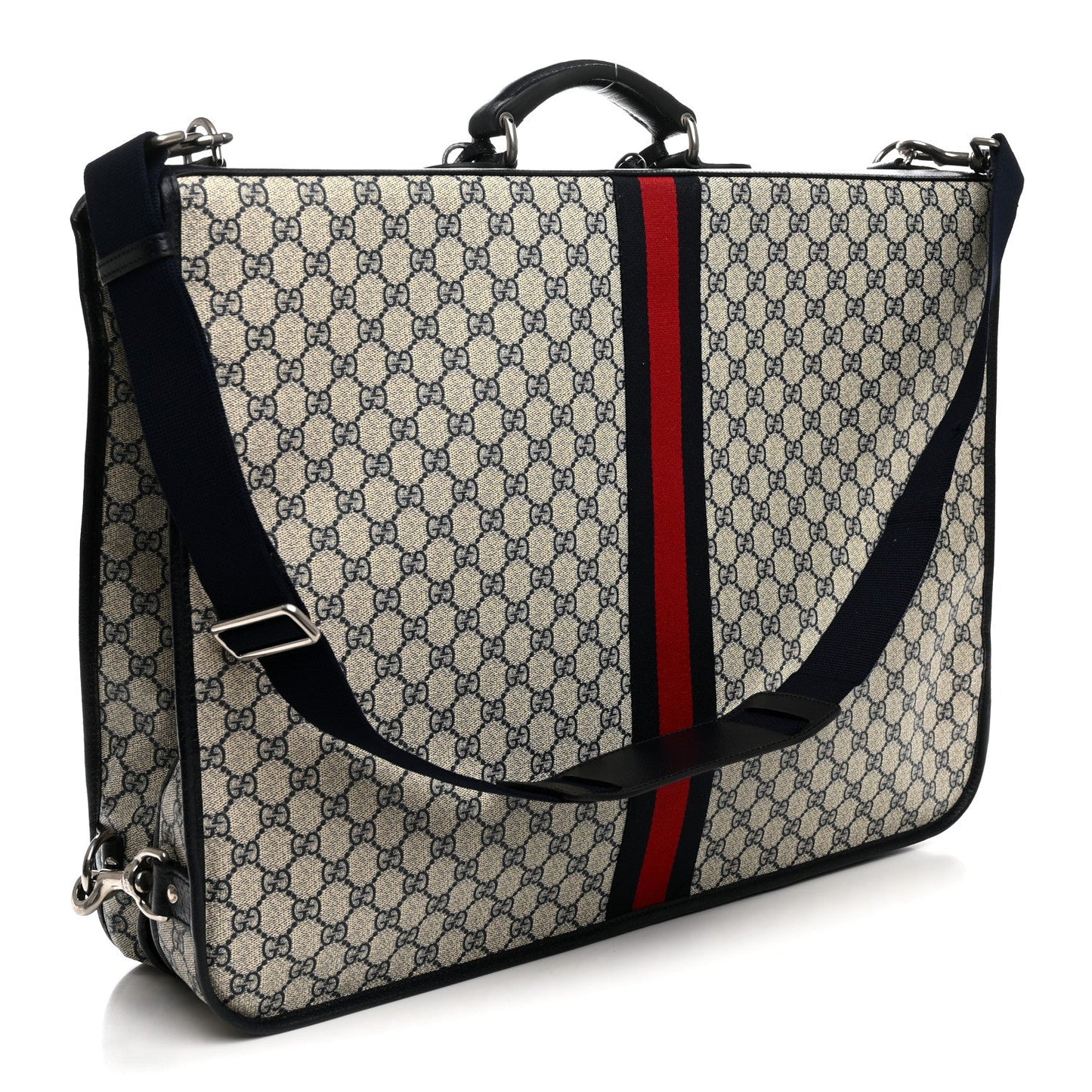 GG Supreme Monogram Web Savoy Garment Bag Beige Blue