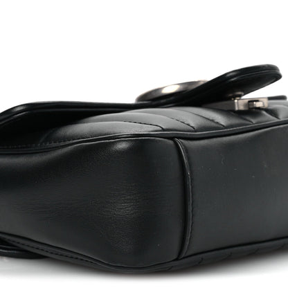 Calfskin Matelasse Aria Mini GG Marmont Shoulder Bag Black