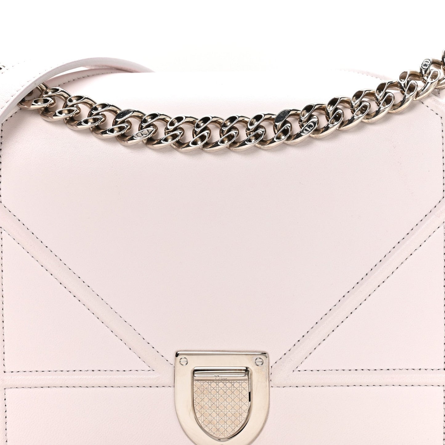 Calfskin Medium Diorama Flap Bag Off White