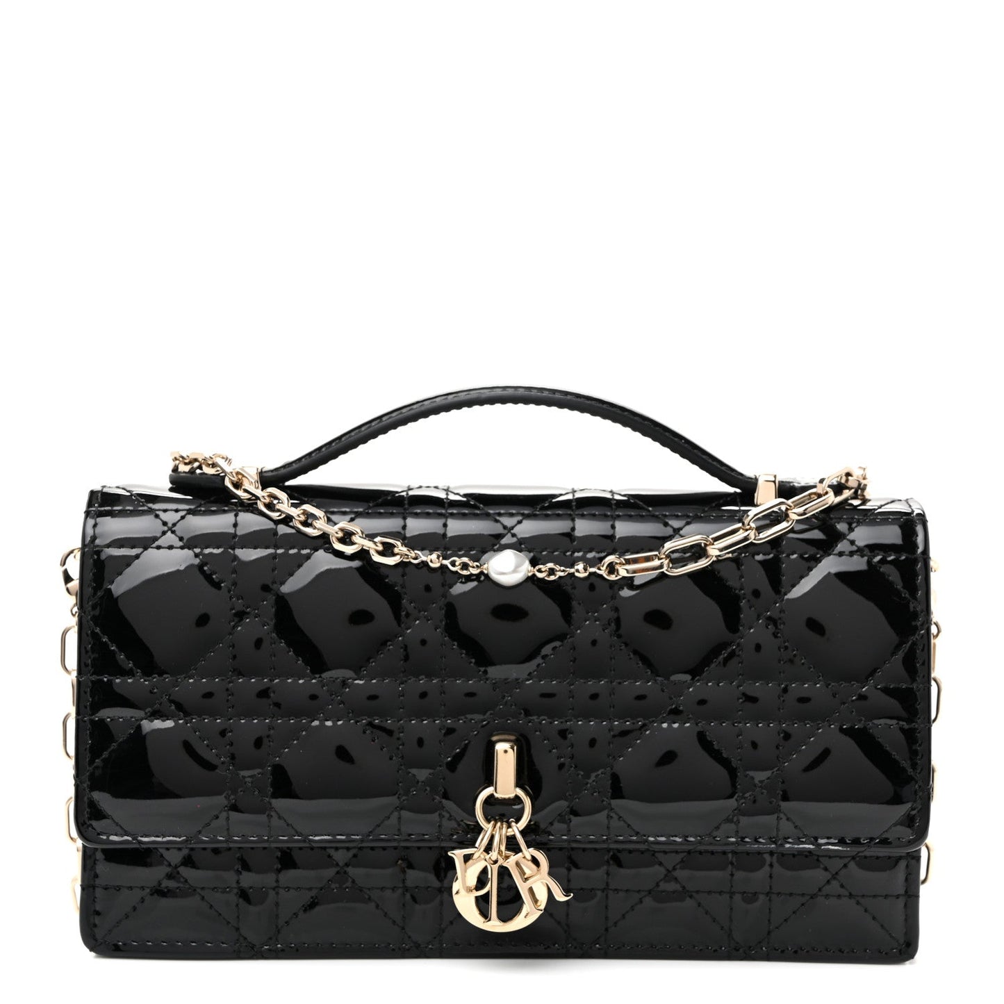 Patent Cannage Mini My Dior Bag Black