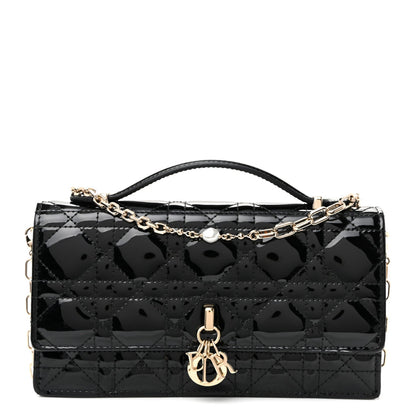 Patent Cannage Mini My Dior Bag Black