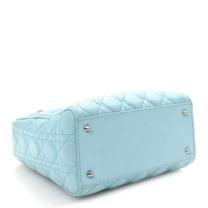 Lambskin Cannage Medium Lady Dior Light Blue
