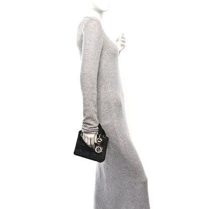 Velvet Crystal Mini Lady Dior Black