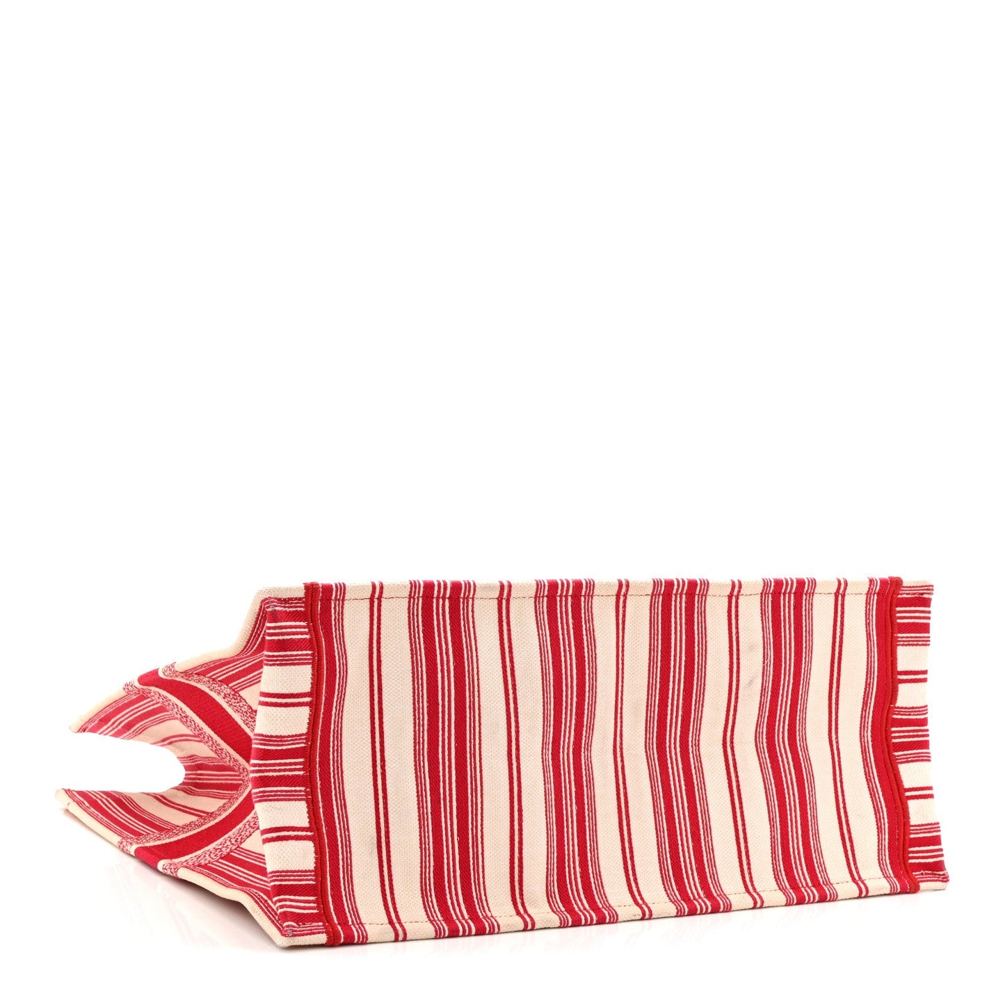 Canvas Embroidered Mykonos Large Striped Book Tote Red