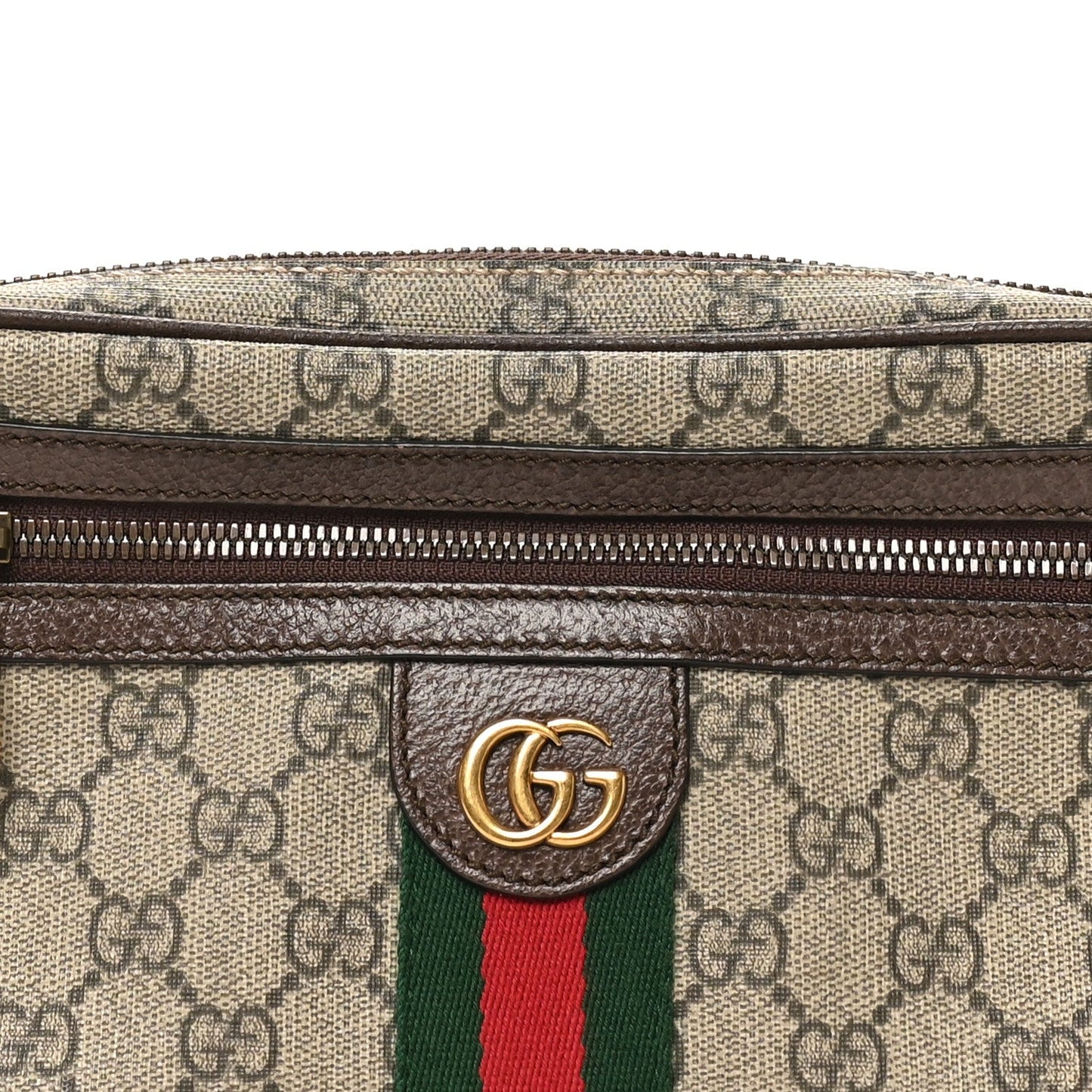 Soft GG Supreme Monogram Medium Ophidia Belt Bag Dark Brown