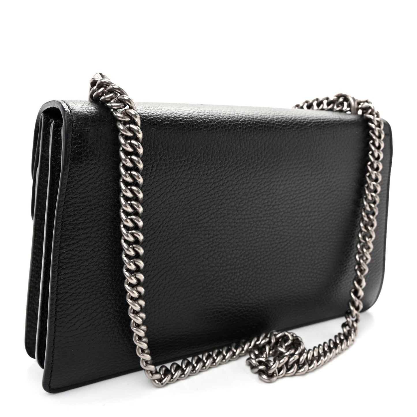 Pebbled Calfskin Small Dionysus Shoulder Bag Black