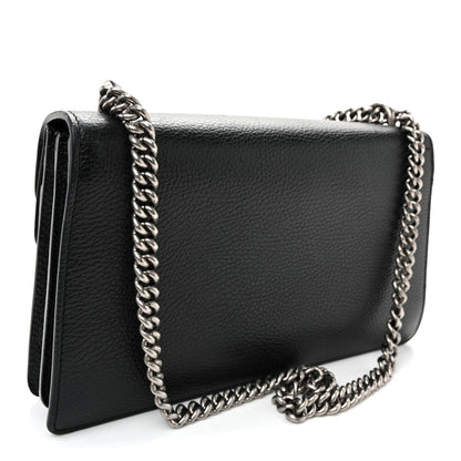 Pebbled Calfskin Small Dionysus Shoulder Bag Black