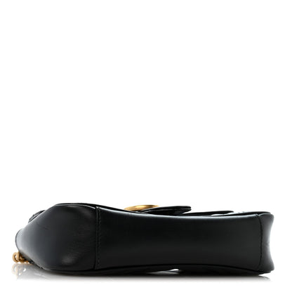 Calfskin Matelasse Mini GG Marmont Shoulder Bag Black