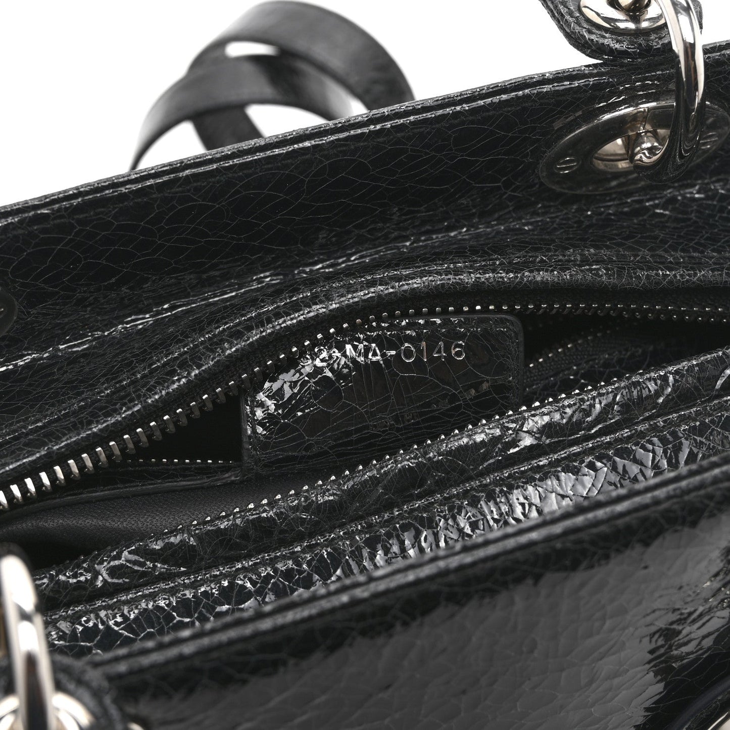 Ceramic Effect Deerskin Jeweled Swan Lady Dior Black