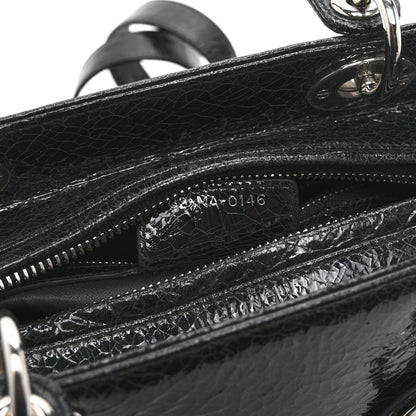 Ceramic Effect Deerskin Jeweled Swan Lady Dior Black