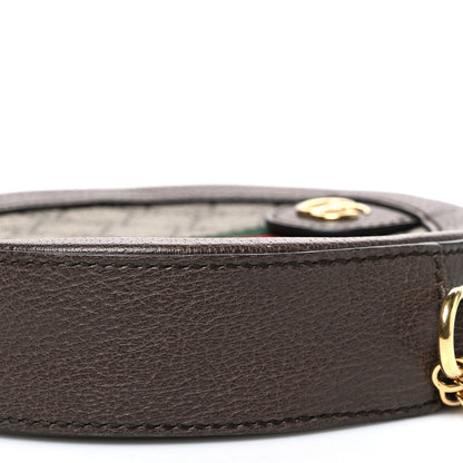 GG Supreme Monogram Web Mini Ophidia Round Shoulder Bag Brown