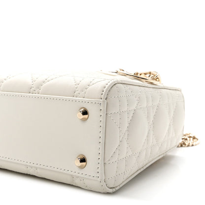 Lambskin Cannage Mini Lady Dior Latte