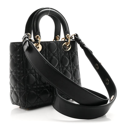 Lambskin Cannage Small Lucky Badges My Lady Dior Black