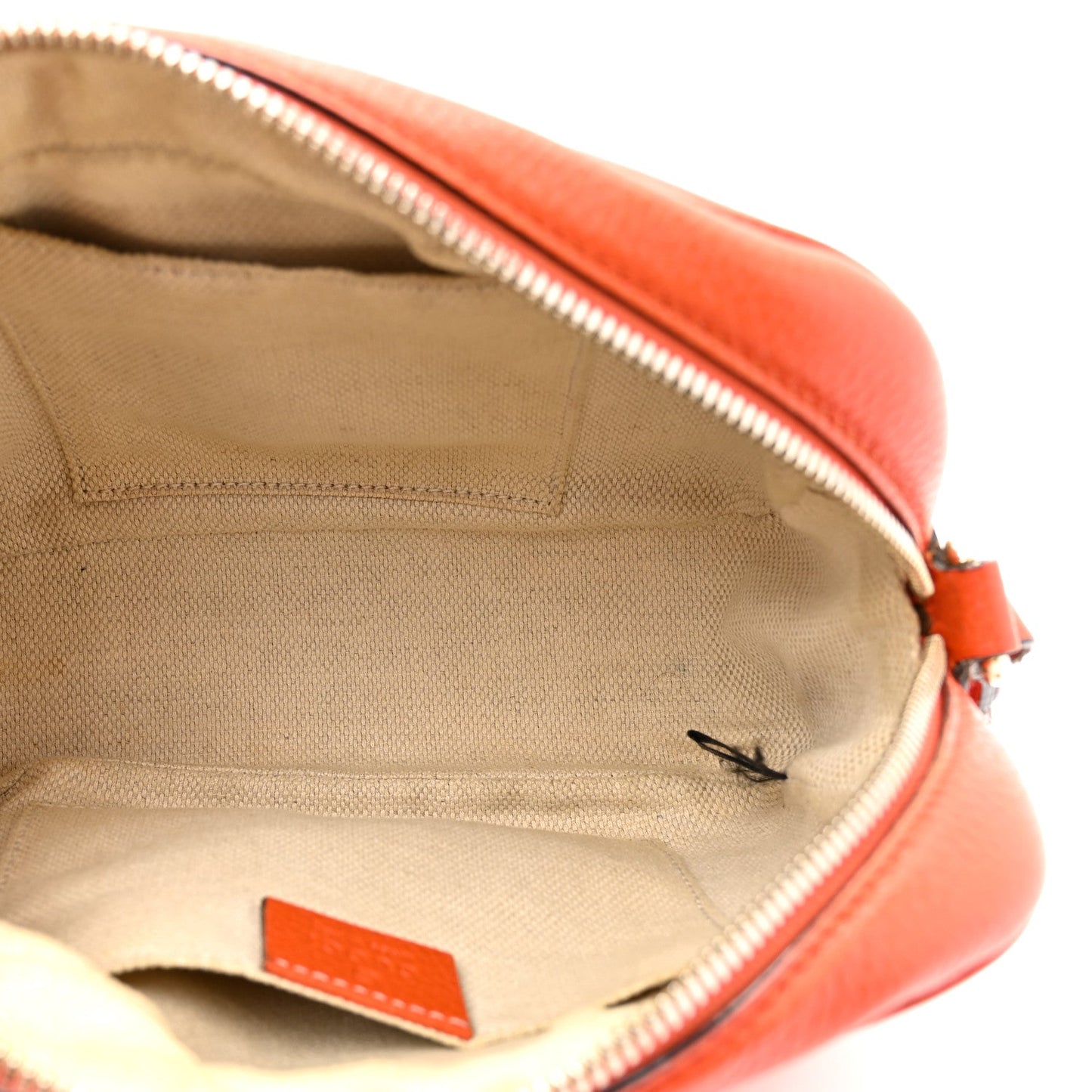 Pebbled Calfskin Small Soho Disco Bag Sun Orange