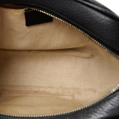 Pebbled Calfskin Small Soho Disco Bag Black