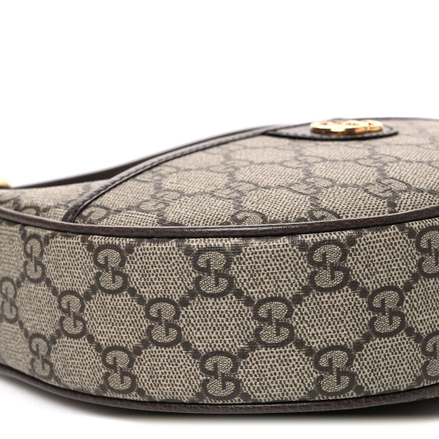 GG Supreme Monogram Textured Dollar Calfskin Small Ophidia Shoulder Bag Beige Ebony New Acero