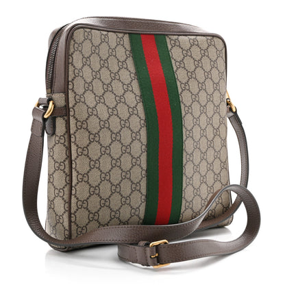 GG Supreme Monogram Web Medium Ophidia Messenger Bag Brown