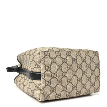 GG Supreme Monogram Emblem Mini Bucket Bag Beige Black