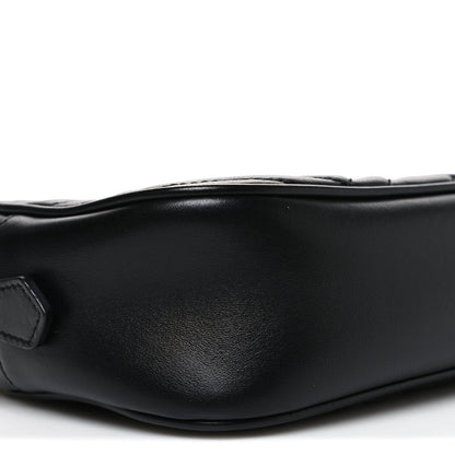 Calfskin Matelasse Small GG Marmont Chain Shoulder Bag Black