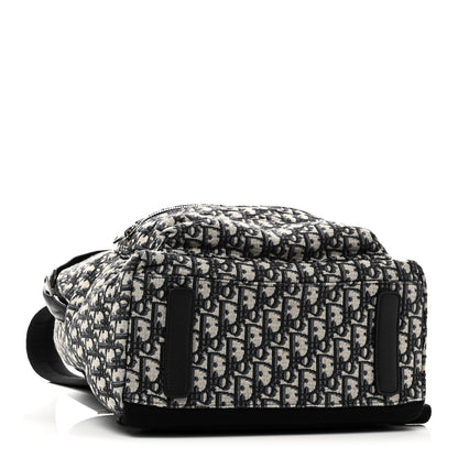 Oblique Calfskin Rider Backpack Beige Black