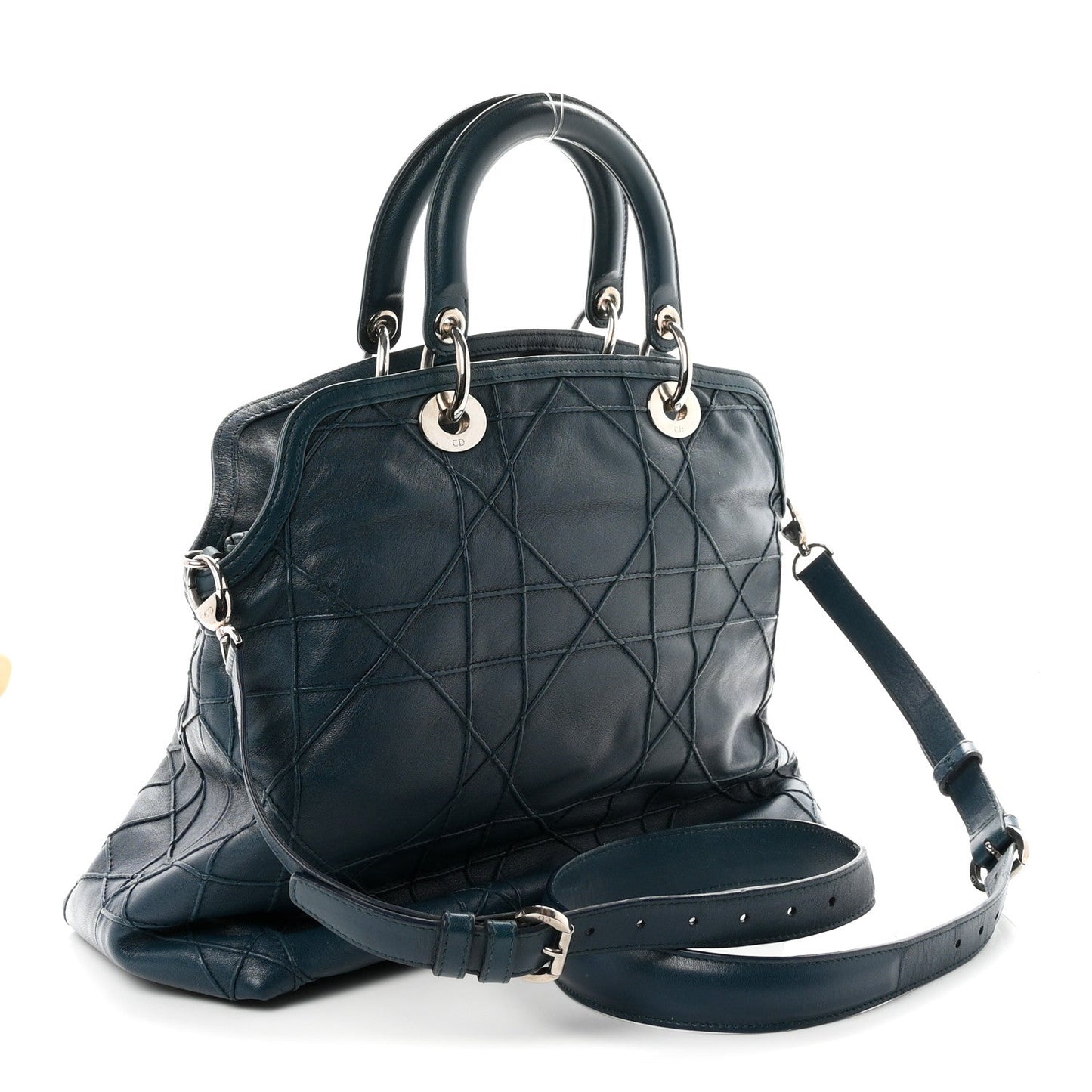 Lambskin Cannage Granville Polochon Blue