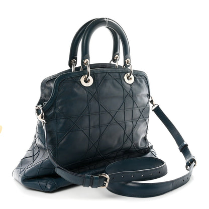 Lambskin Cannage Granville Polochon Blue