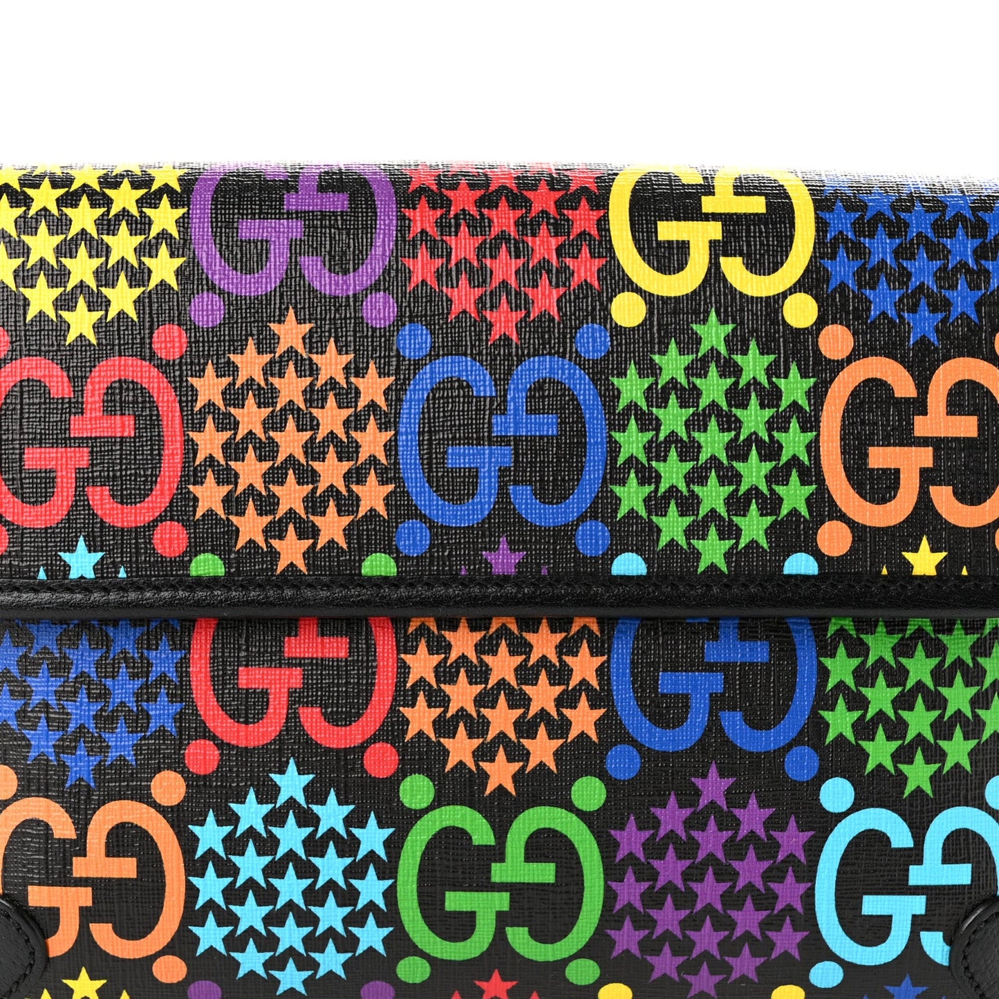 GG Supreme Monogram Psychedelic Slim Belt Bag Black