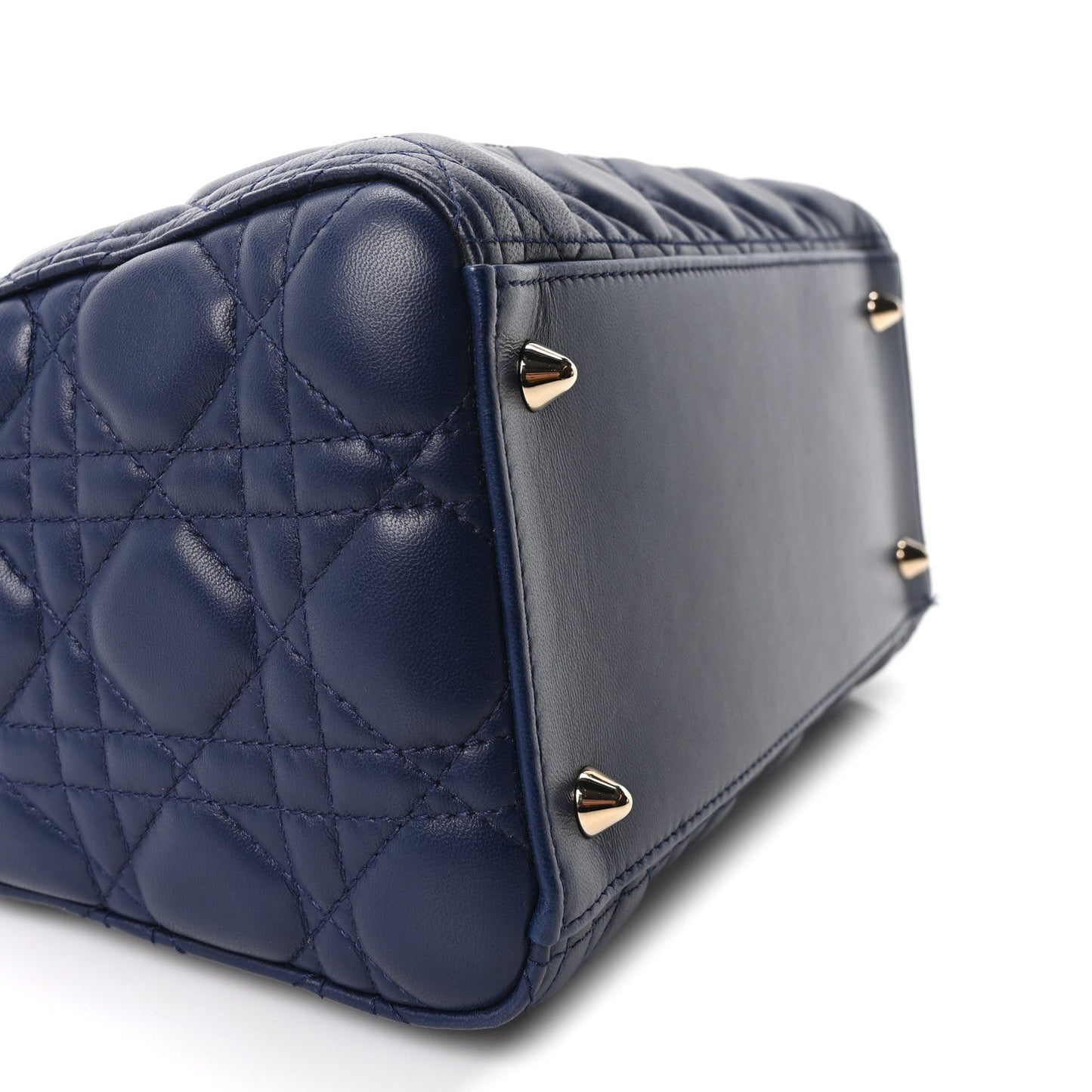 Lambskin Cannage Medium Lady Dior Navy Blue