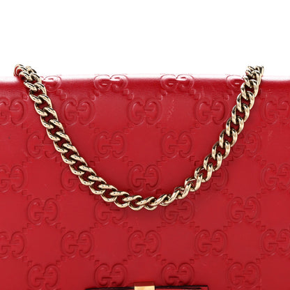 Guccissima Signature Bowy Chain Wallet Hibiscus Red
