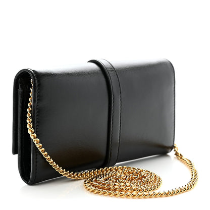 Calfskin Jackie 1961 Chain Wallet Black Black