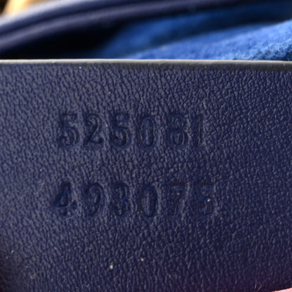Velvet Matelasse GG Marmont Bucket Bag Cobalt Blue