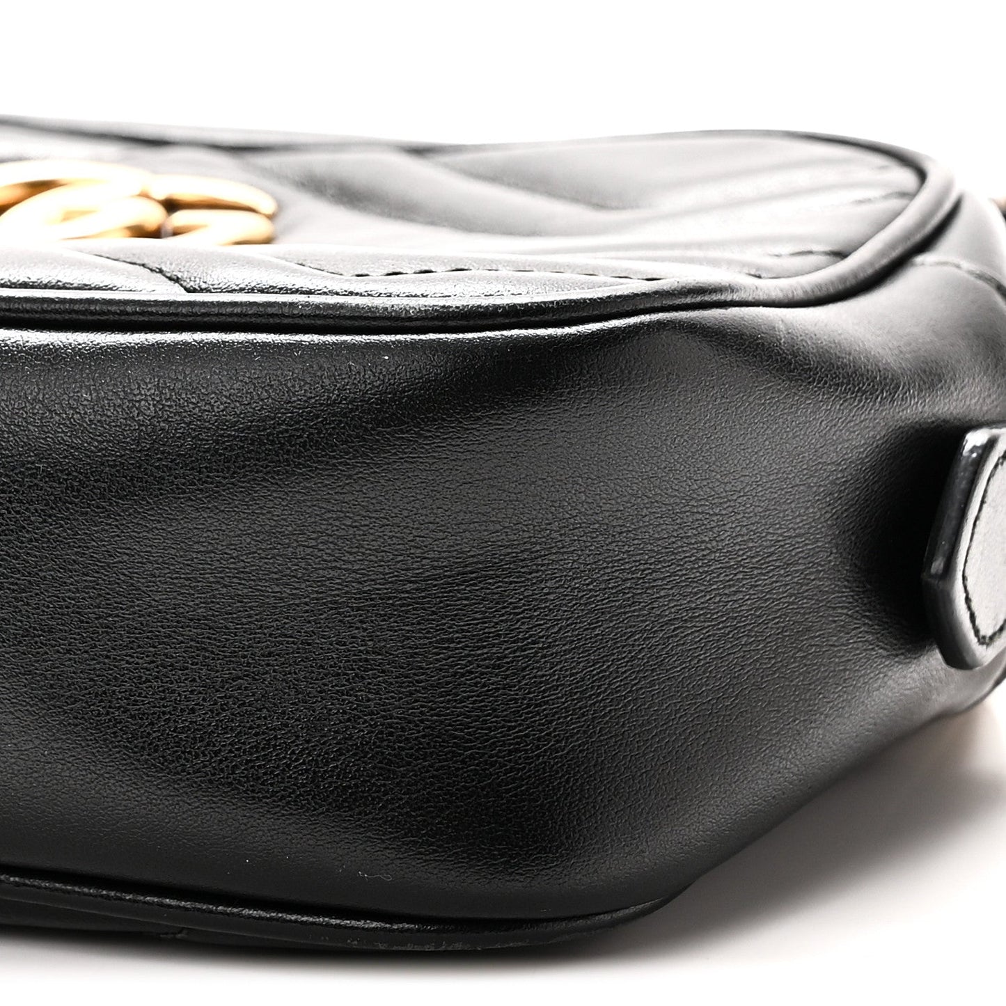Calfskin Matelasse Mini GG Marmont Chain Shoulder Bag Black