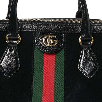 Suede Patent GG Web Medium Ophidia Boston Black