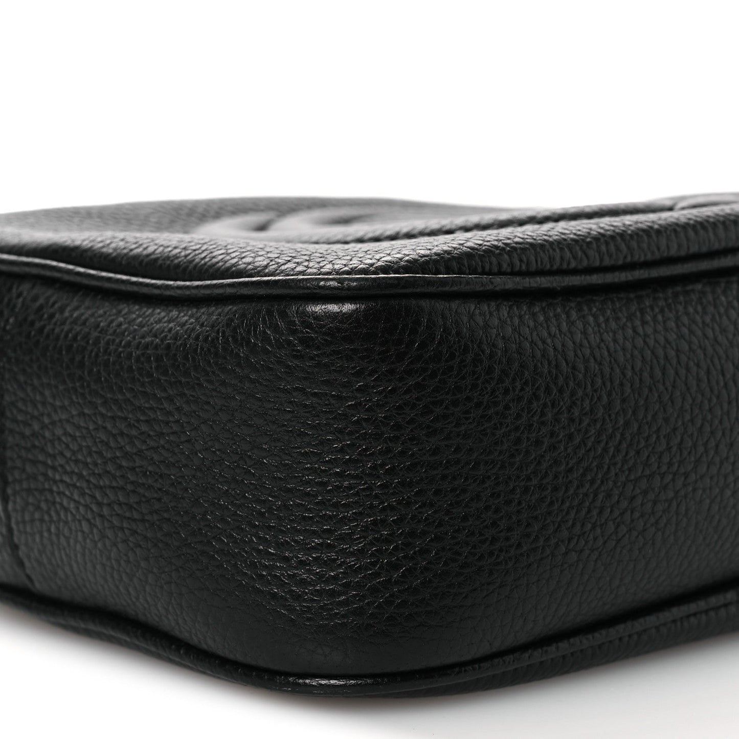 Pebbled Calfskin Small Soho Disco Bag Black