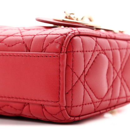 Lambskin Cannage Dioramour Micro Lady D-Joy Red