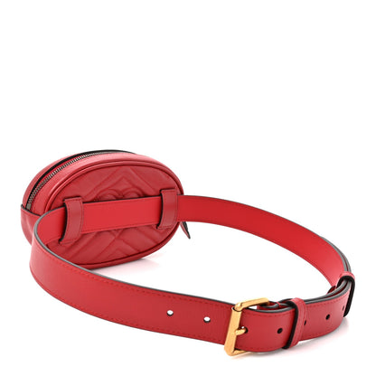 Calfskin Matelasse GG Marmont Belt Bag 85 34 Hibiscus Red